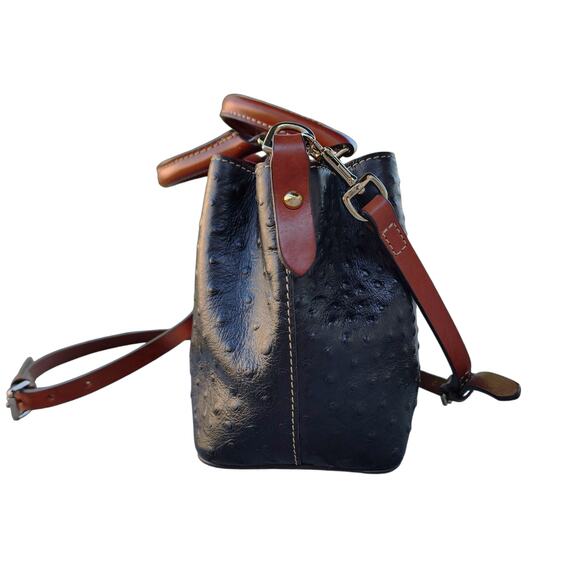 Dooney & Bourke Mini Barlow Satchel Ostrich Embossed Exotic Leather Handbag - Picture 10 of 11